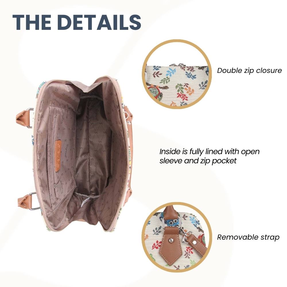 Owl Convertible Top Handle Purse Handbag