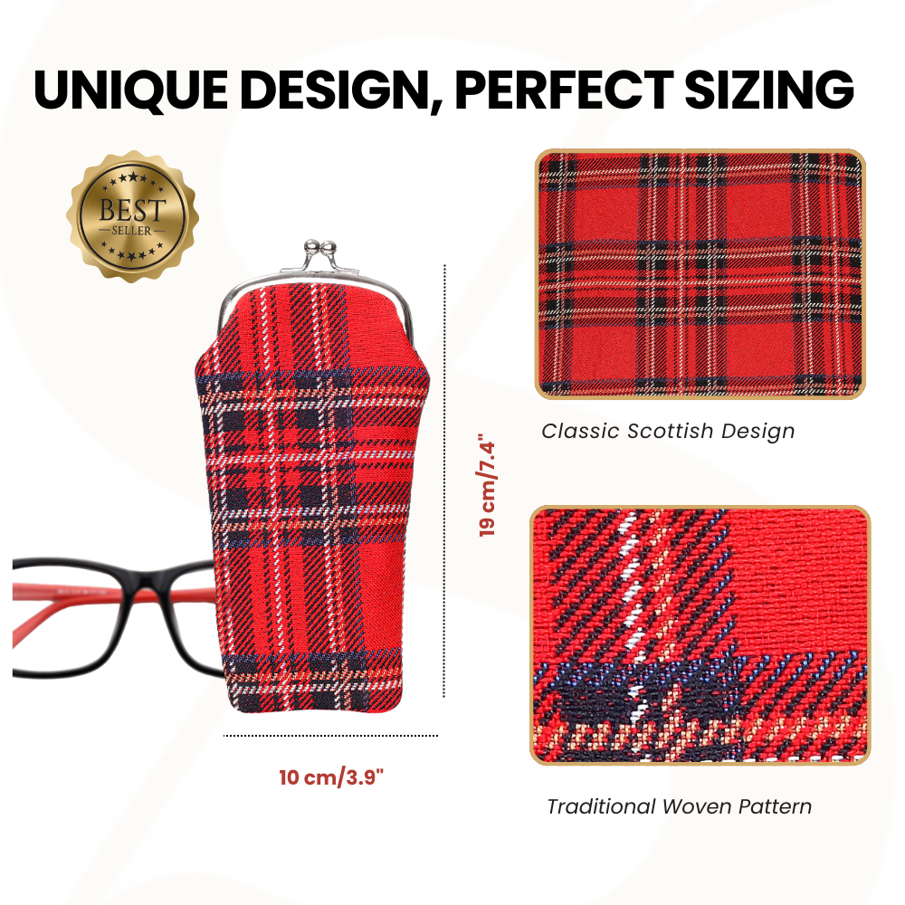Red Royal Stewart Tartan Glasses Pouch/ Case