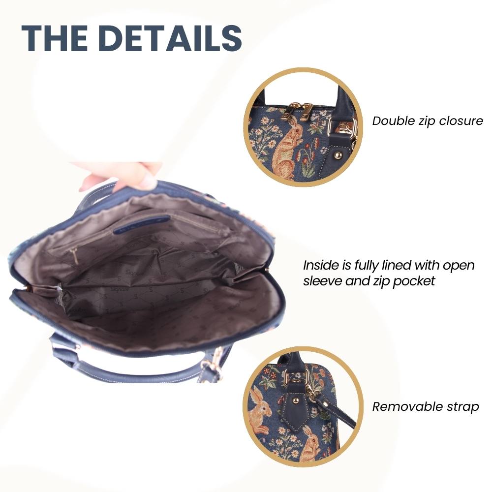 Forest Life Blue Top Handle Purse Handbag