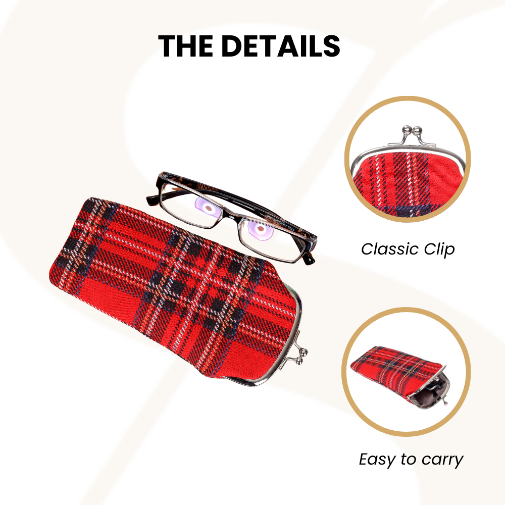 Red Royal Stewart Tartan Glasses Pouch/ Case