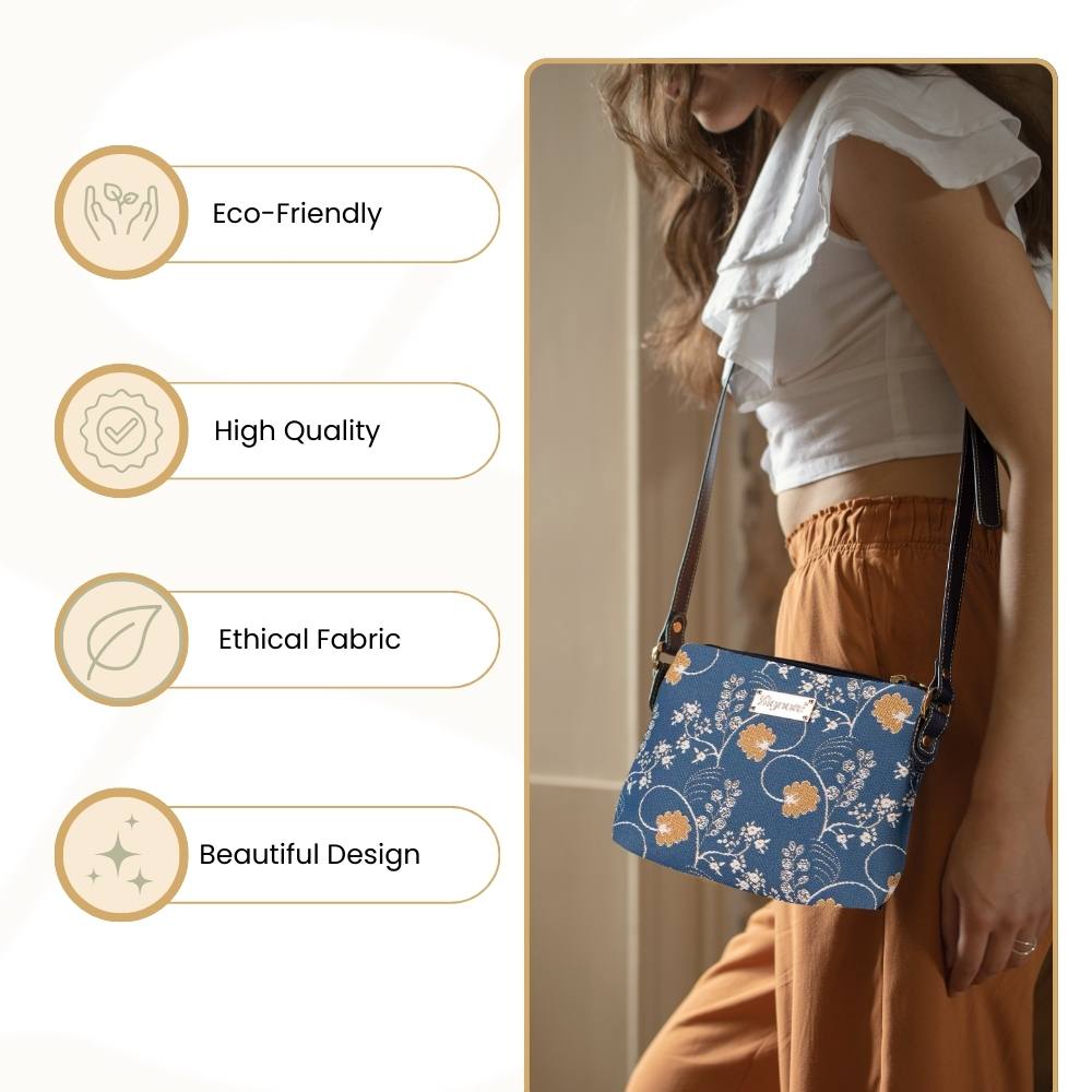 Jane Austen Blue Cross Body Bag Purse Handbag