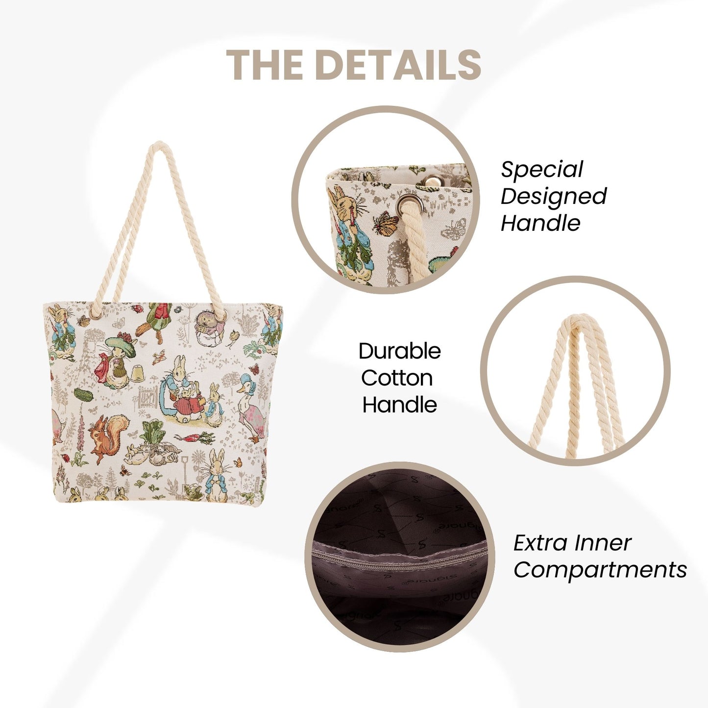 Peter Rabbit Rope Tote Beach Bag