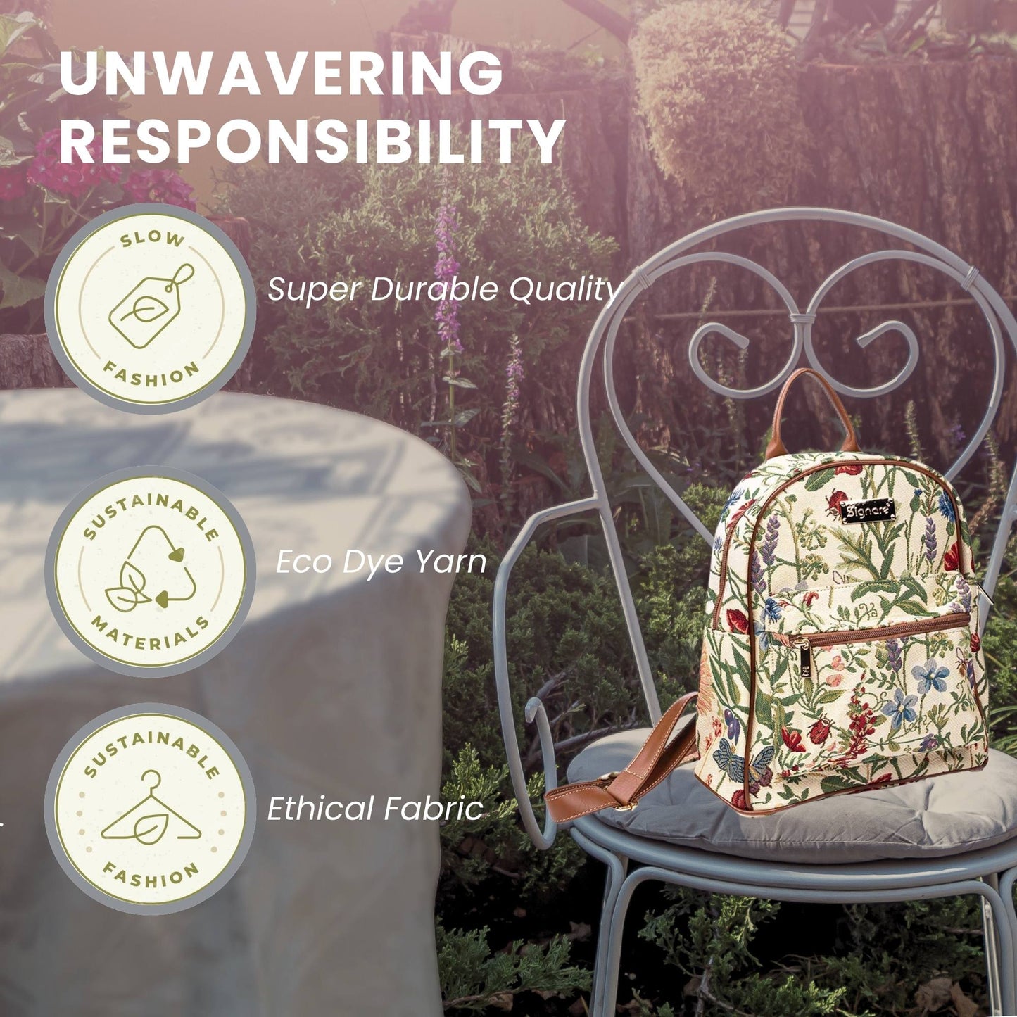 Morning Garden Floral Daypack Backpack