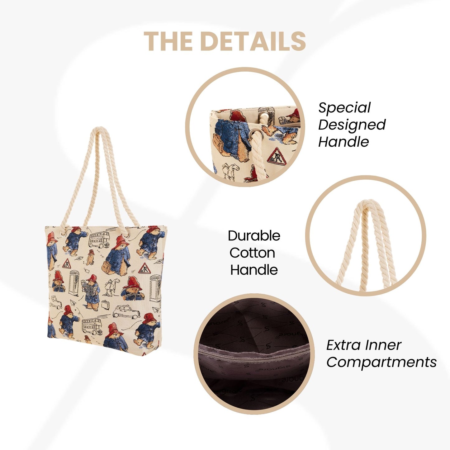 Paddington Bear Rope Tote Beach Bag