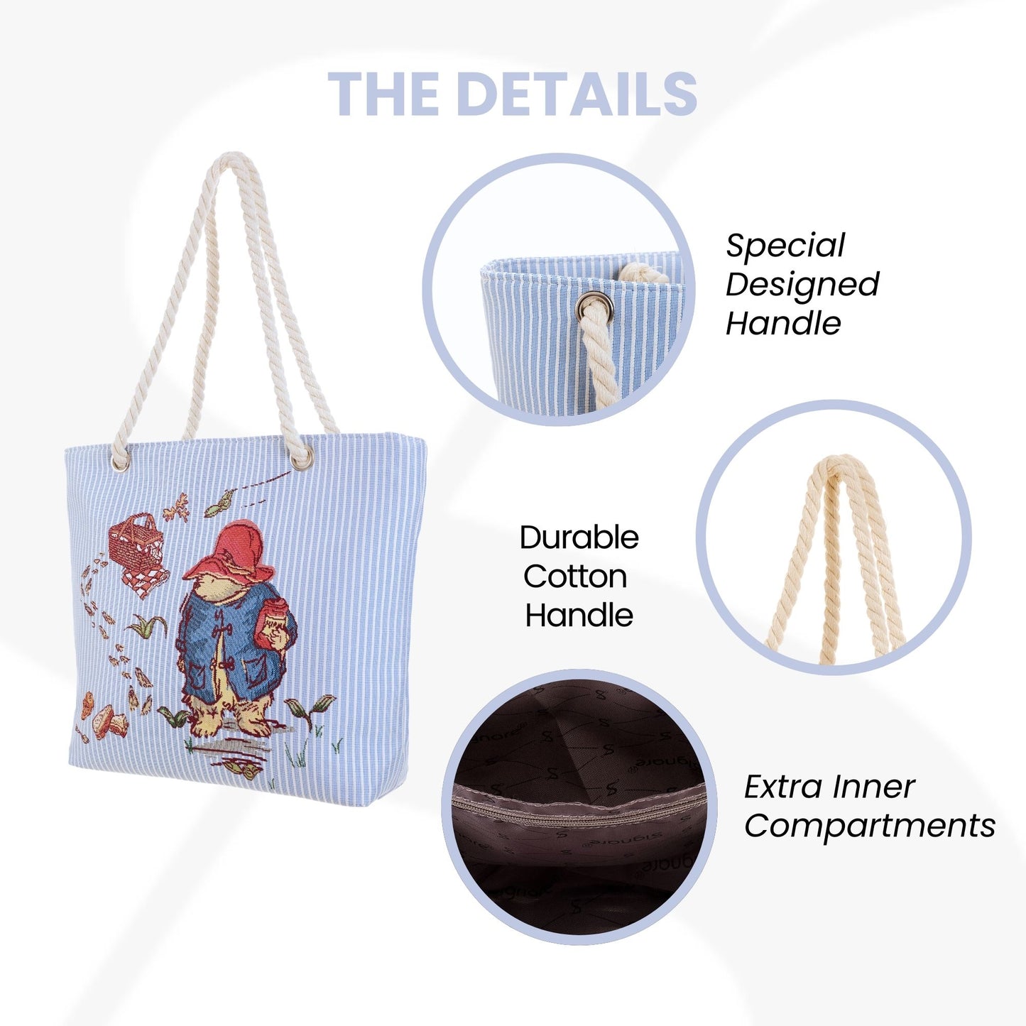 Paddington Bear Marmalade Rope Tote Beach Bag