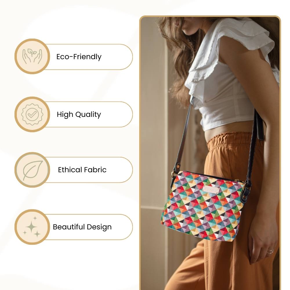 Multicolor Triangle Crossbody Bag