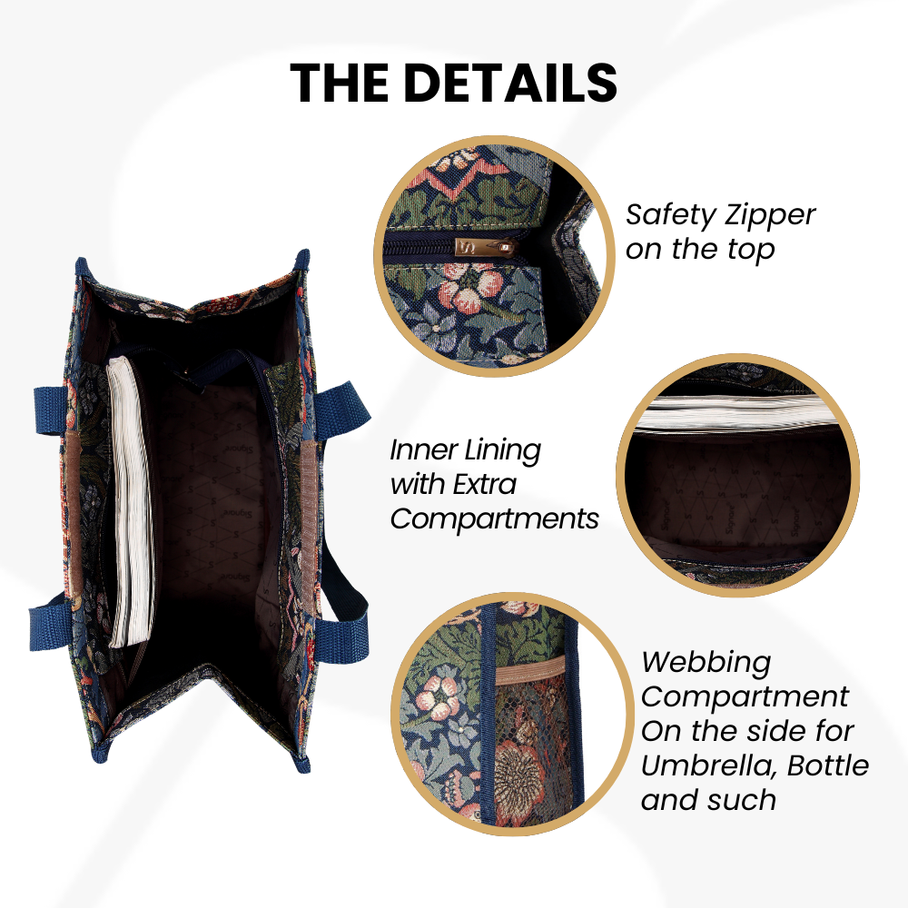 William Morris Strawberry Thief Blue Shopper Bag