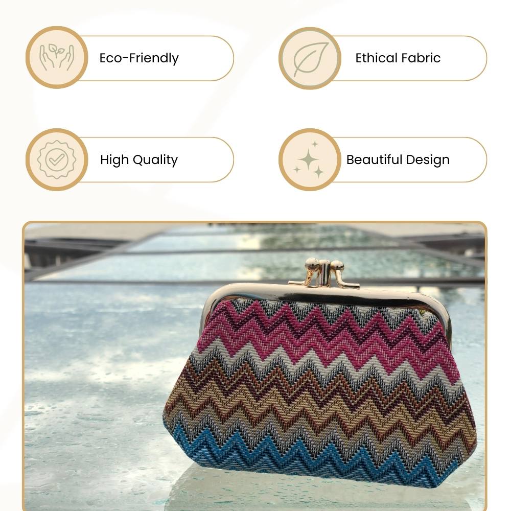 Multicolor Triangle Frame Purse for Coins