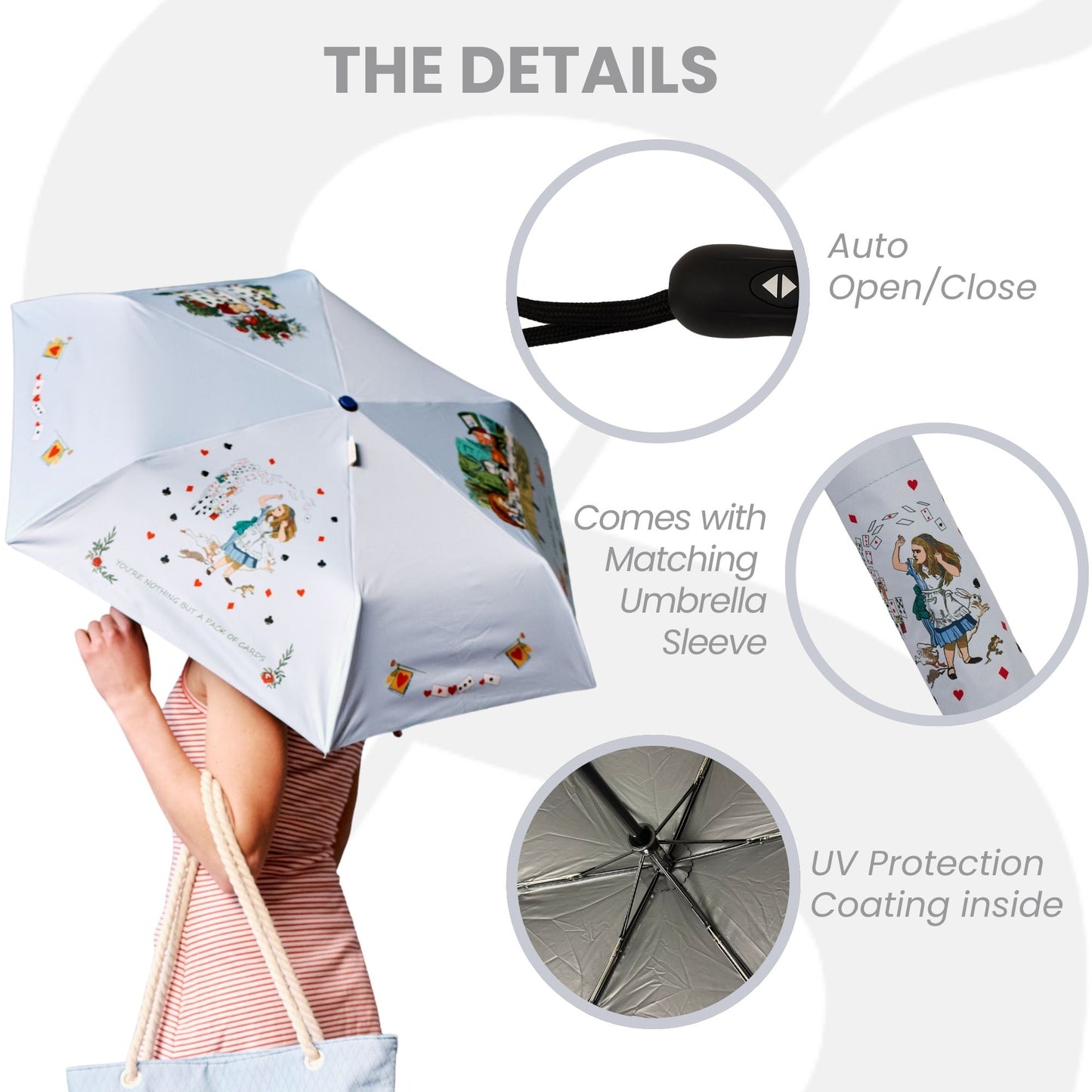 Alice and Wonderland Tea Party Automatic Folding Umbrella