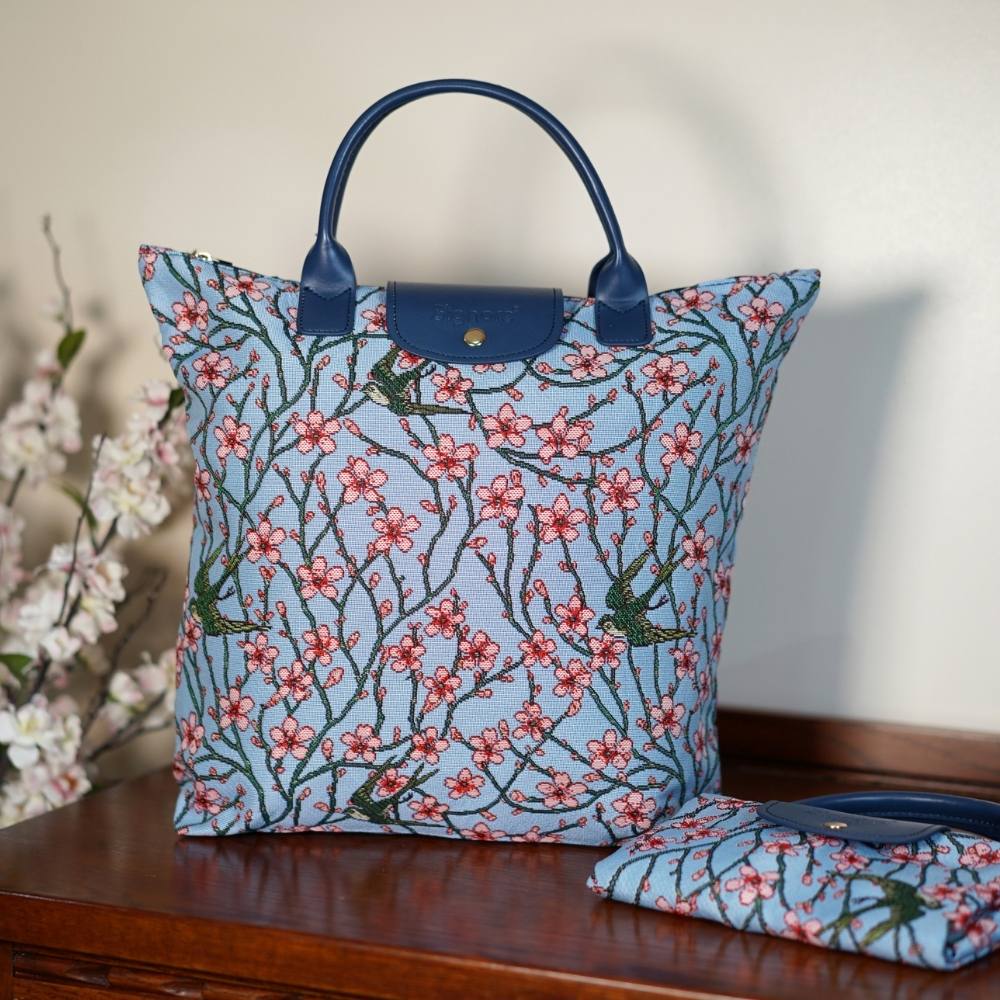 Almond Blossom And Swallow Foldaway Grocery Bag