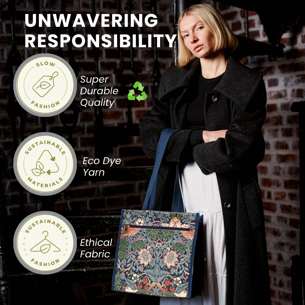 William Morris Strawberry Thief Blue Shopper Bag