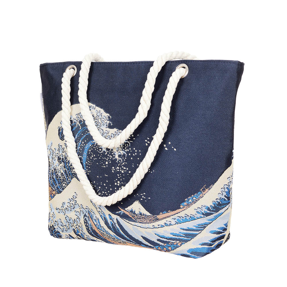 Great Wave off Kanagawa Rope Tote Beach Bag