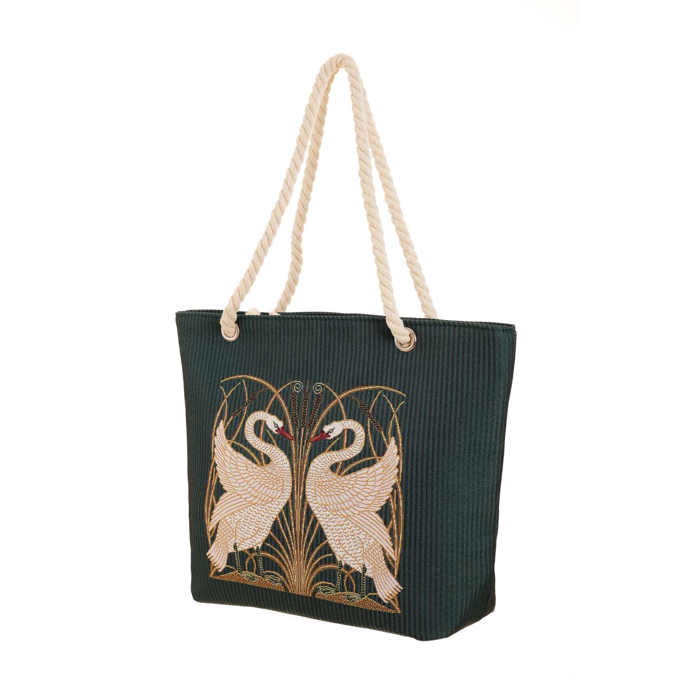 Swan, Iris and Rush Rope Tote Beach Bag