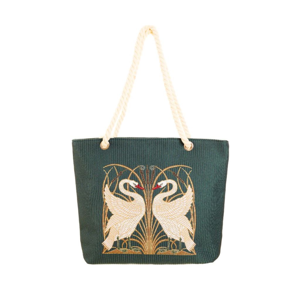 Swan, Iris and Rush Rope Tote Beach Bag