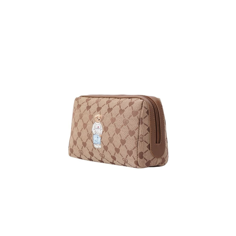 Signare London - B-Loved Beauty Bag On Beige Monogram