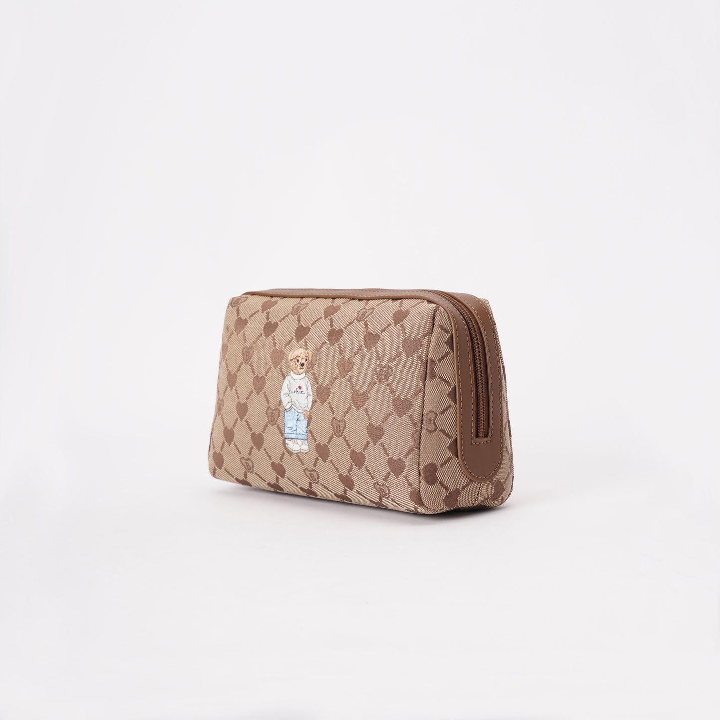 Signare London - B-Loved Beauty Bag On Beige Monogram
