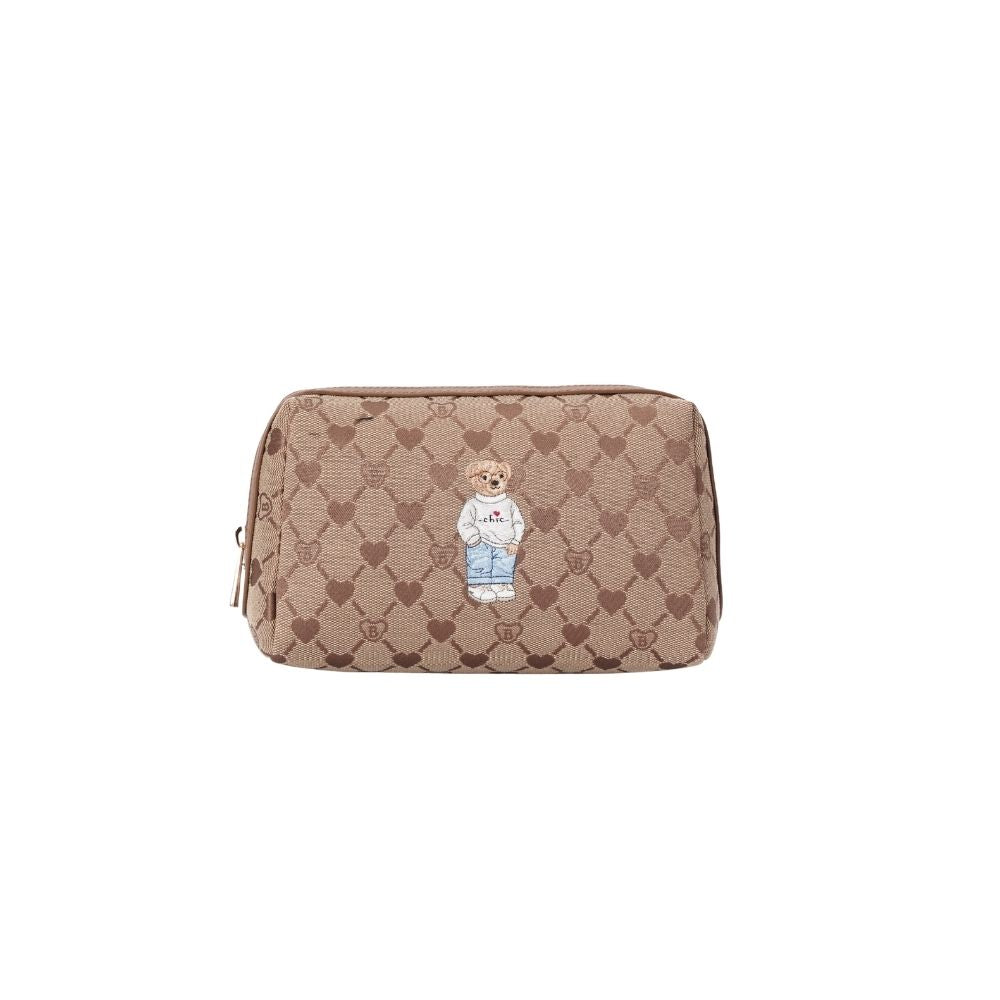 Signare London - B-Loved Beauty Bag On Beige Monogram