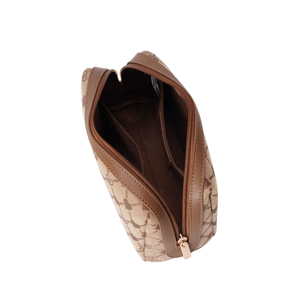 Signare London - B-Loved Beauty Bag On Beige Monogram