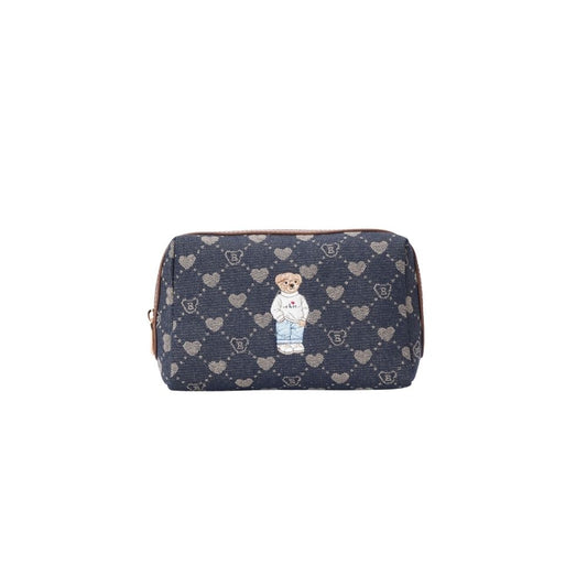 Signare London - B-Loved Beauty Bag On Blue Denim Monogram