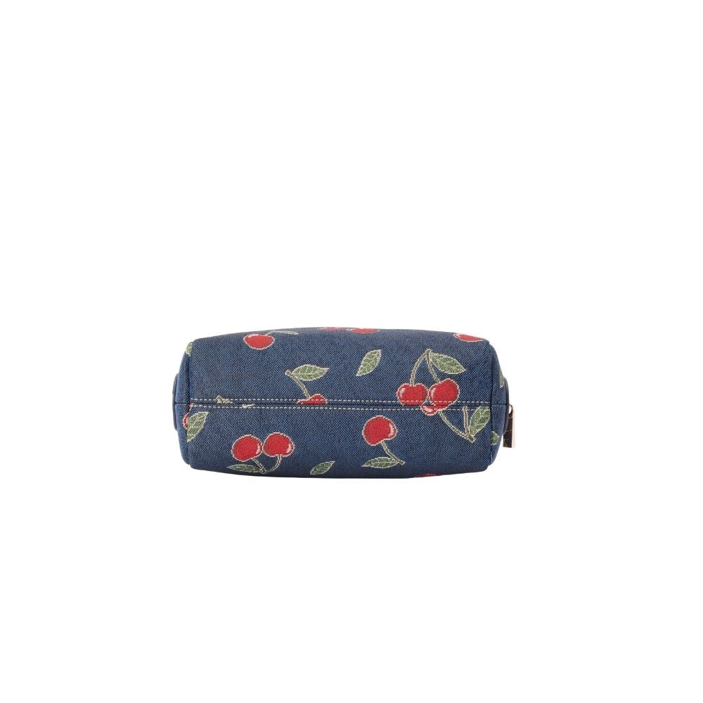 Signare London - Cherry Denim Blue Beauty Bag