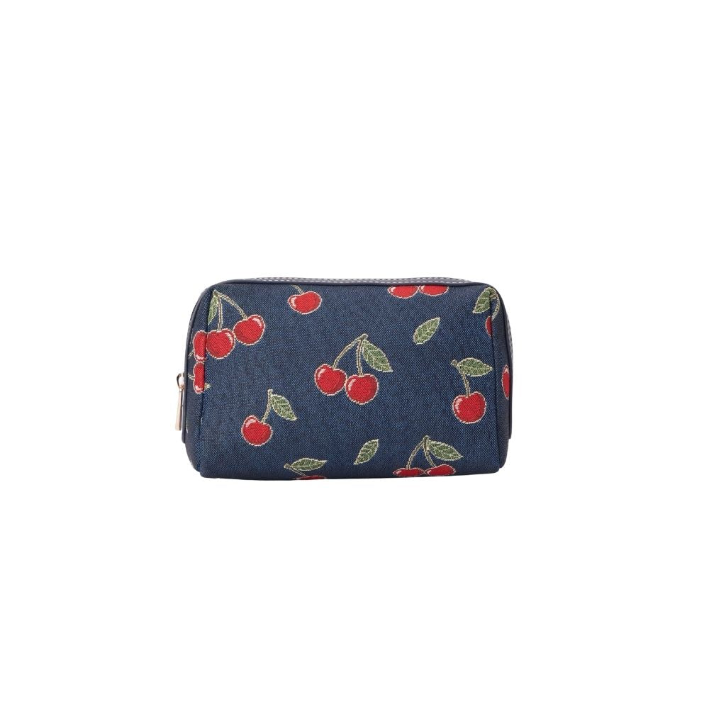 Signare London - Cherry Denim Blue Beauty Bag