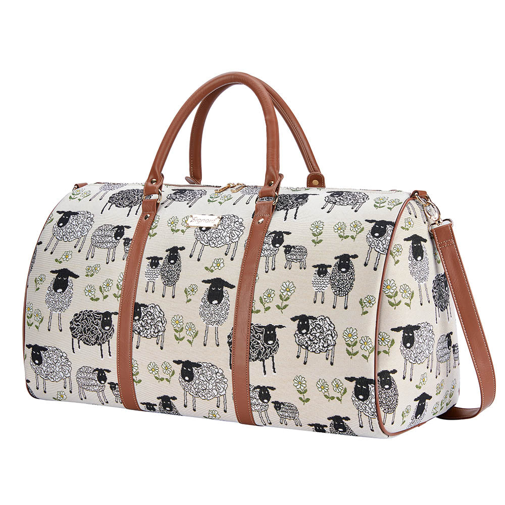 Spring Lamb Beige Big Holdall/Duffel Bag