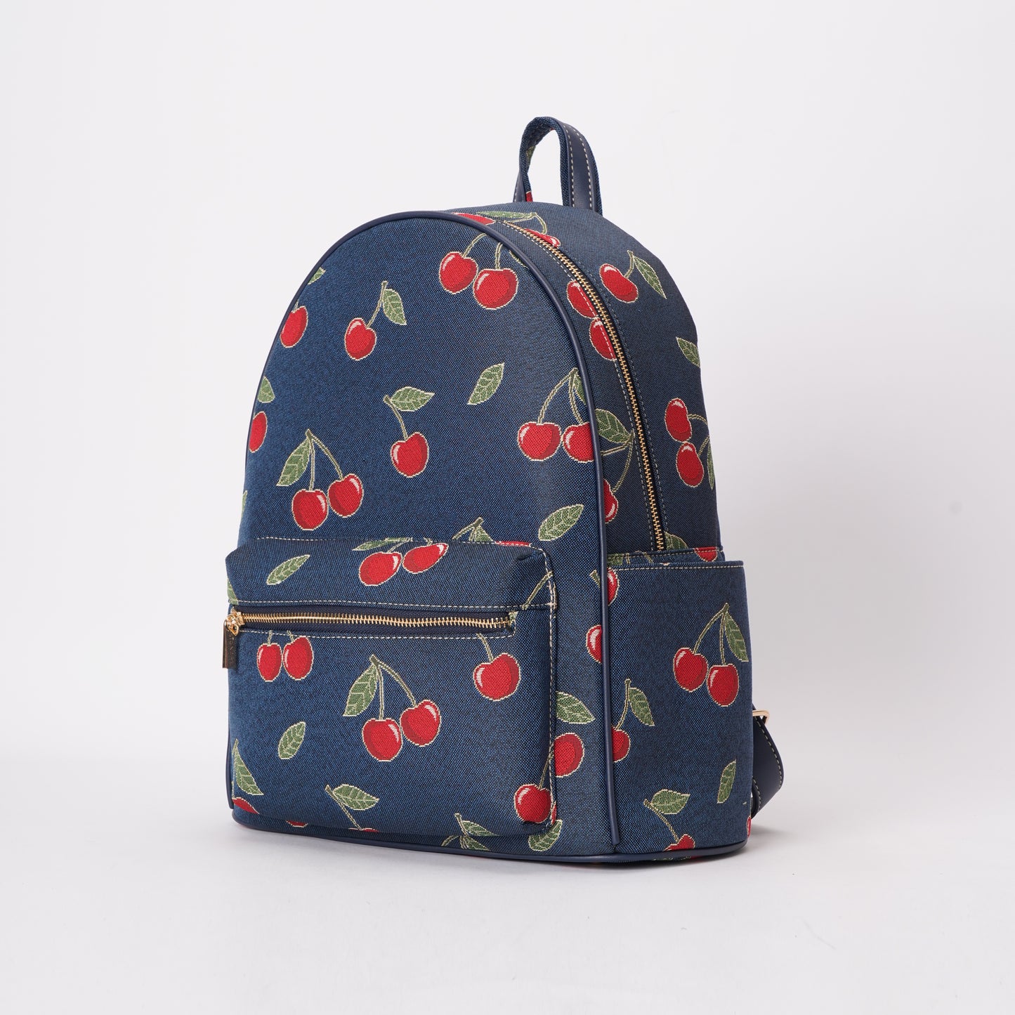 Signare London - Cherry Denim Blue Big Rucksack
