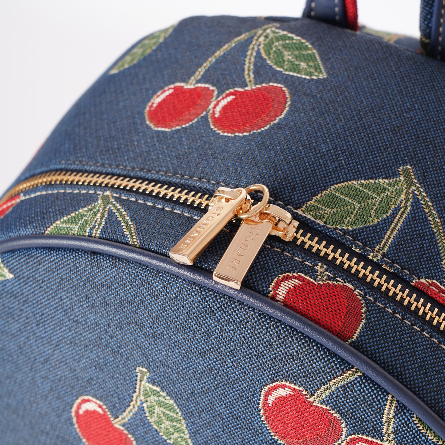 Signare London - Cherry Denim Blue Big Rucksack