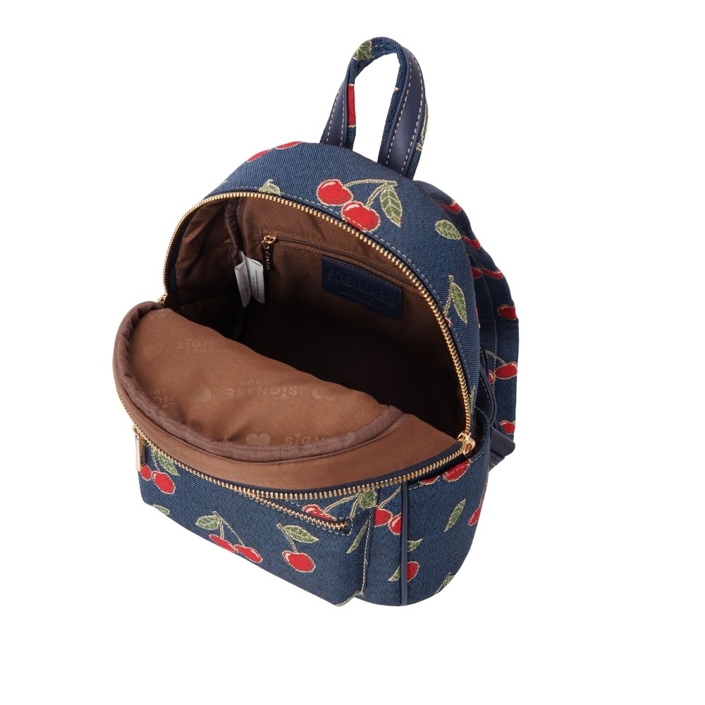Signare London - Cherry Denim Blue Big Rucksack