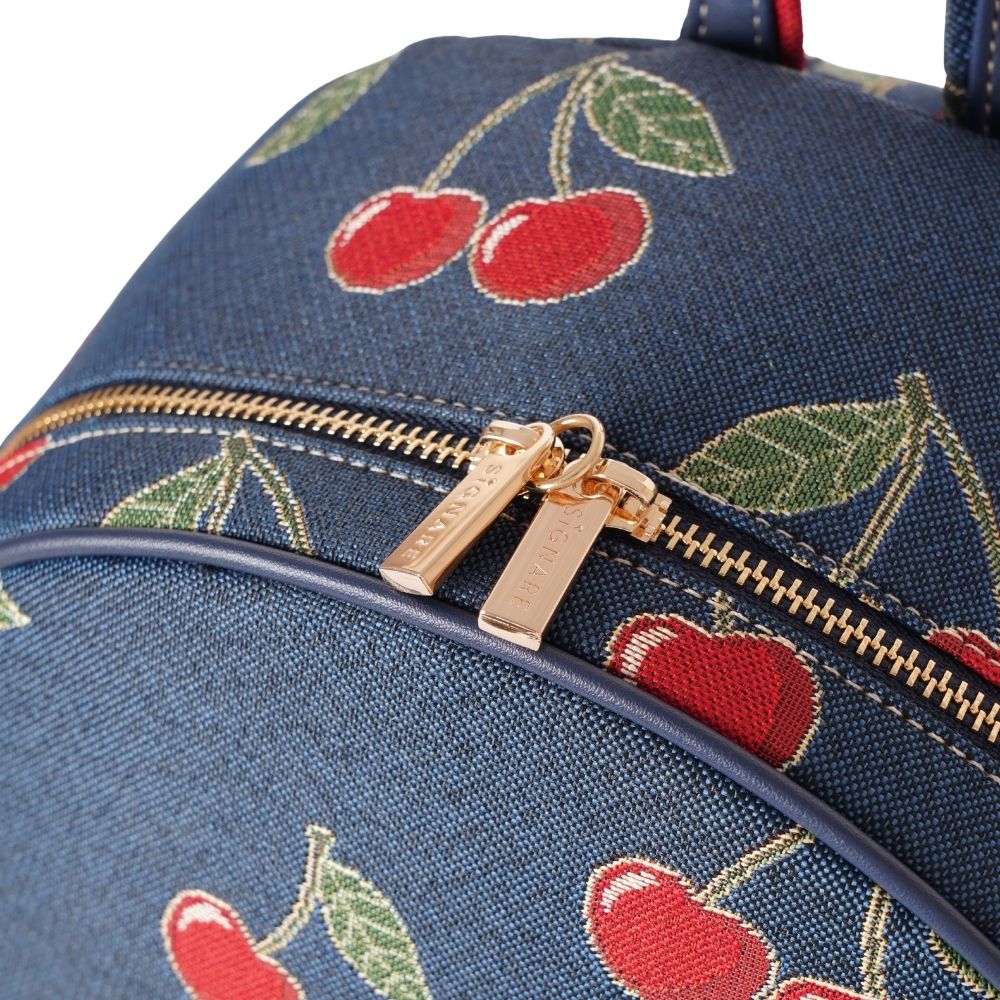 Signare London - Cherry Denim Blue Big Rucksack