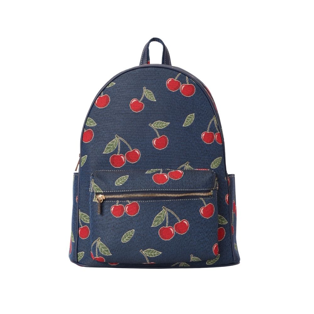 Signare London - Cherry Denim Blue Big Rucksack