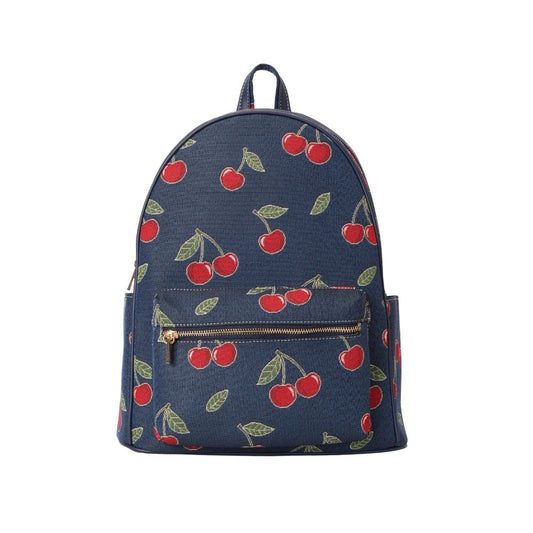 Signare London - Cherry Denim Blue Big Rucksack