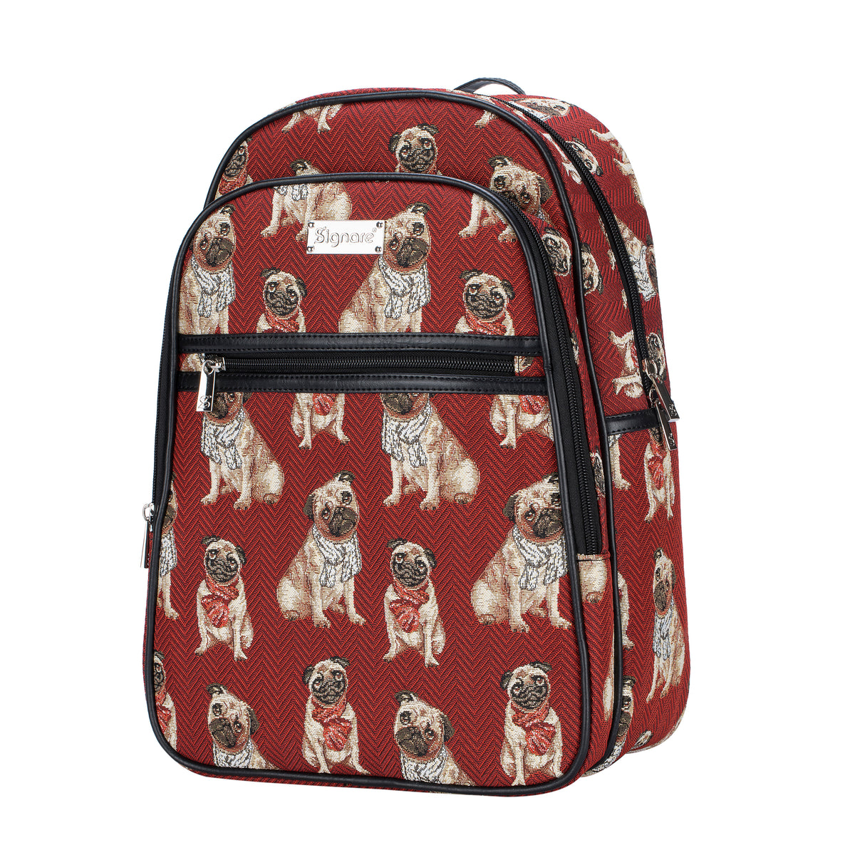 Pug Dog Animal Design Red Backpack