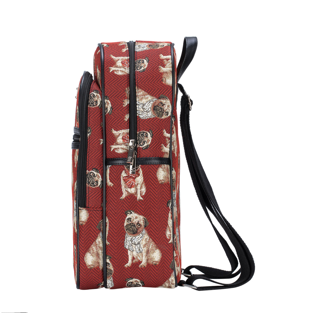 Pug Dog Animal Design Red Backpack