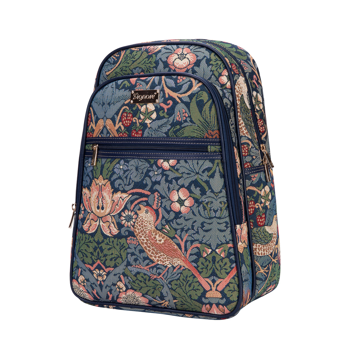 William Morris Strawberry Thief Blue Backpack