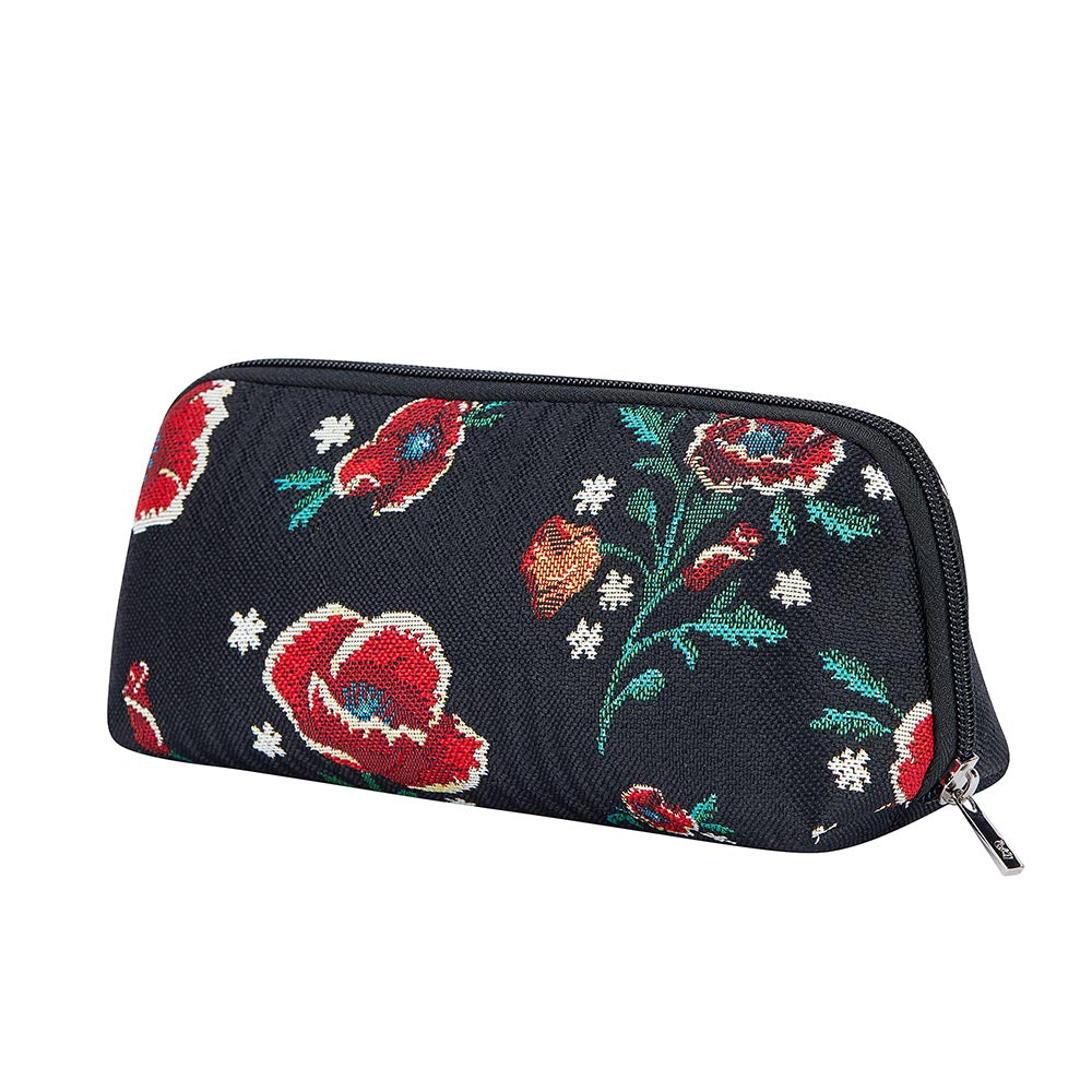 Frida Kahlo Poppy Black Makeup Brush Bag