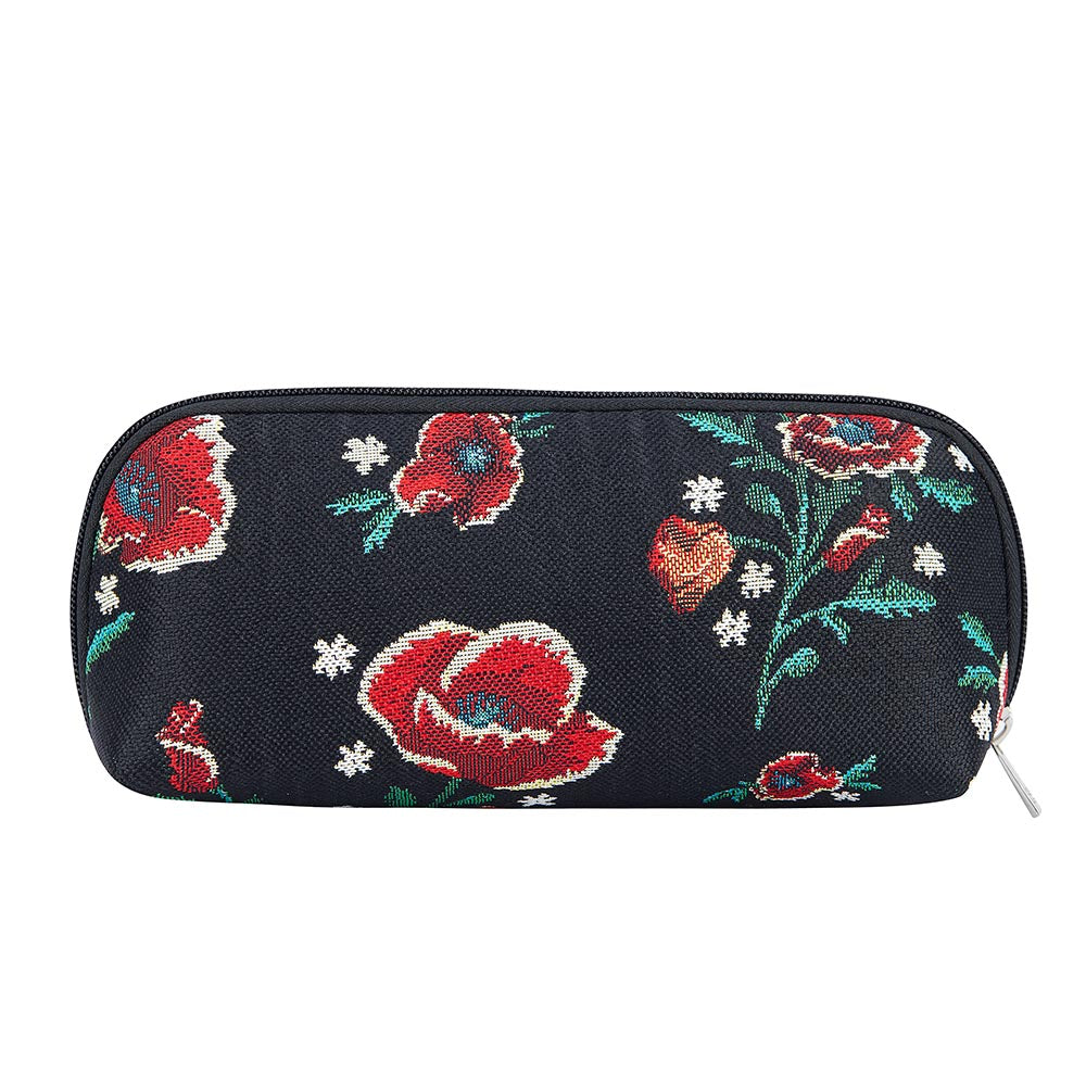Frida Kahlo Poppy Black Makeup Brush Bag