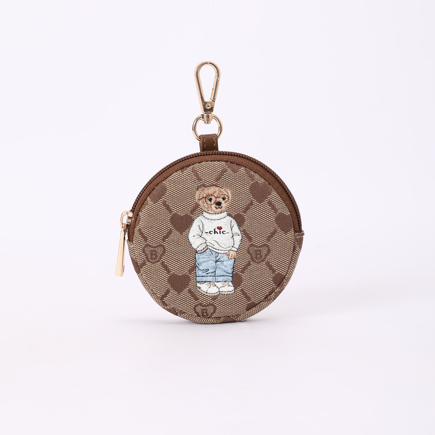 Signare London - B-Loved Bear Beige Bubble Zip Purse Charm