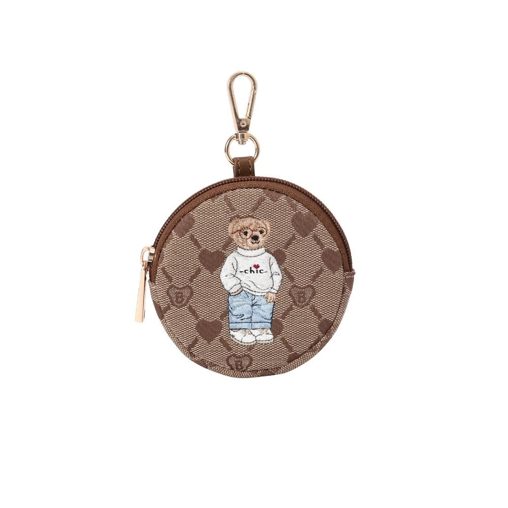 Signare London - B-Loved Bear Beige Bubble Zip Purse Charm