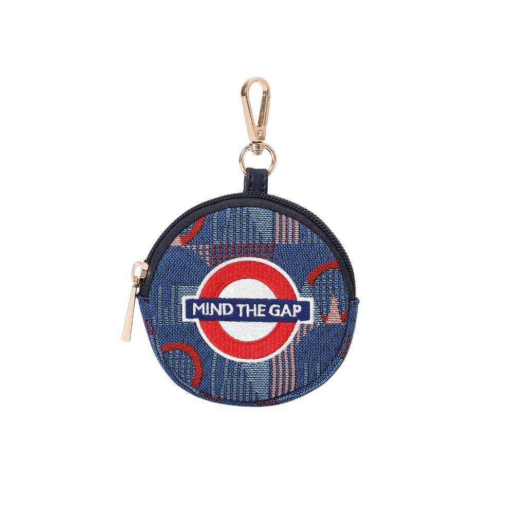 Signare London - Bubble Zip Purse Charm TfL Piccadilly Moquette Mind The Gap