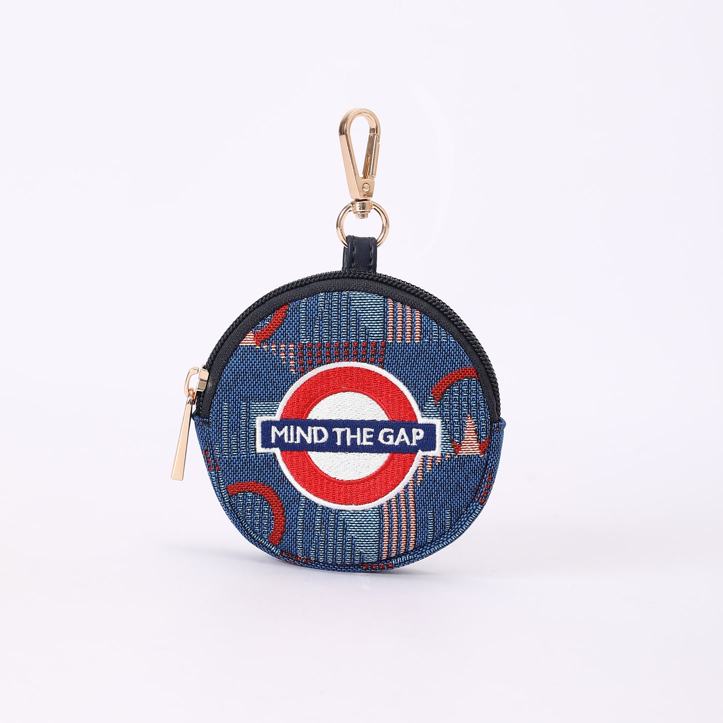 Signare London - Bubble Zip Purse Charm TfL Piccadilly Moquette Mind The Gap