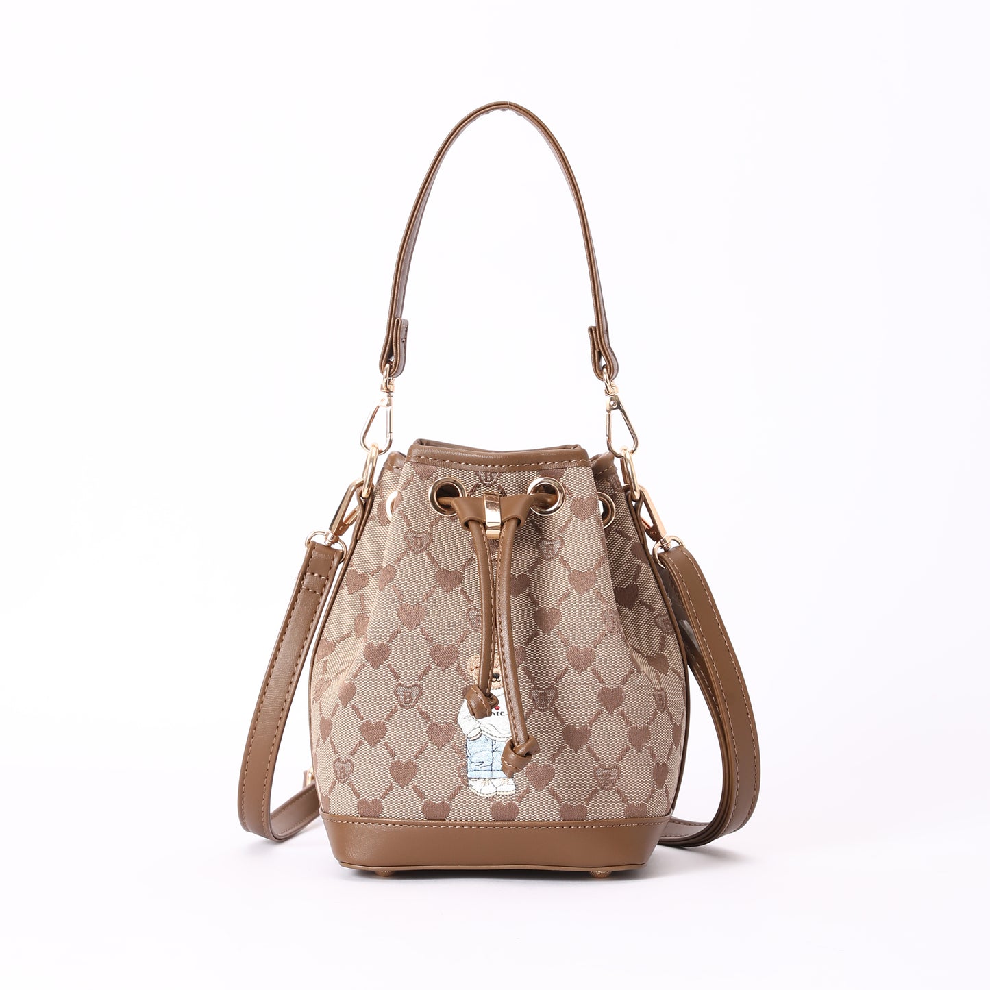 Signare London - B-Loved Bear Beige Bucket Handbag