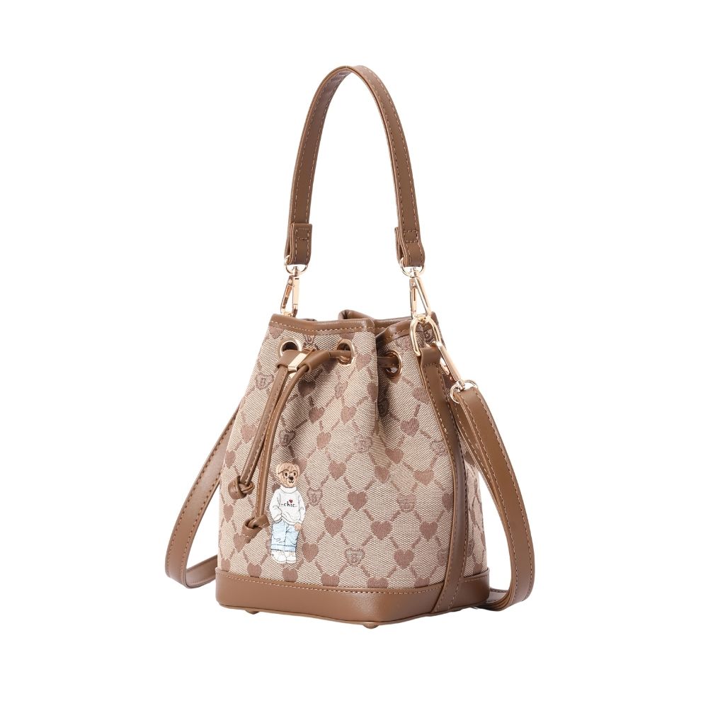 Signare London - B-Loved Bear Beige Bucket Handbag