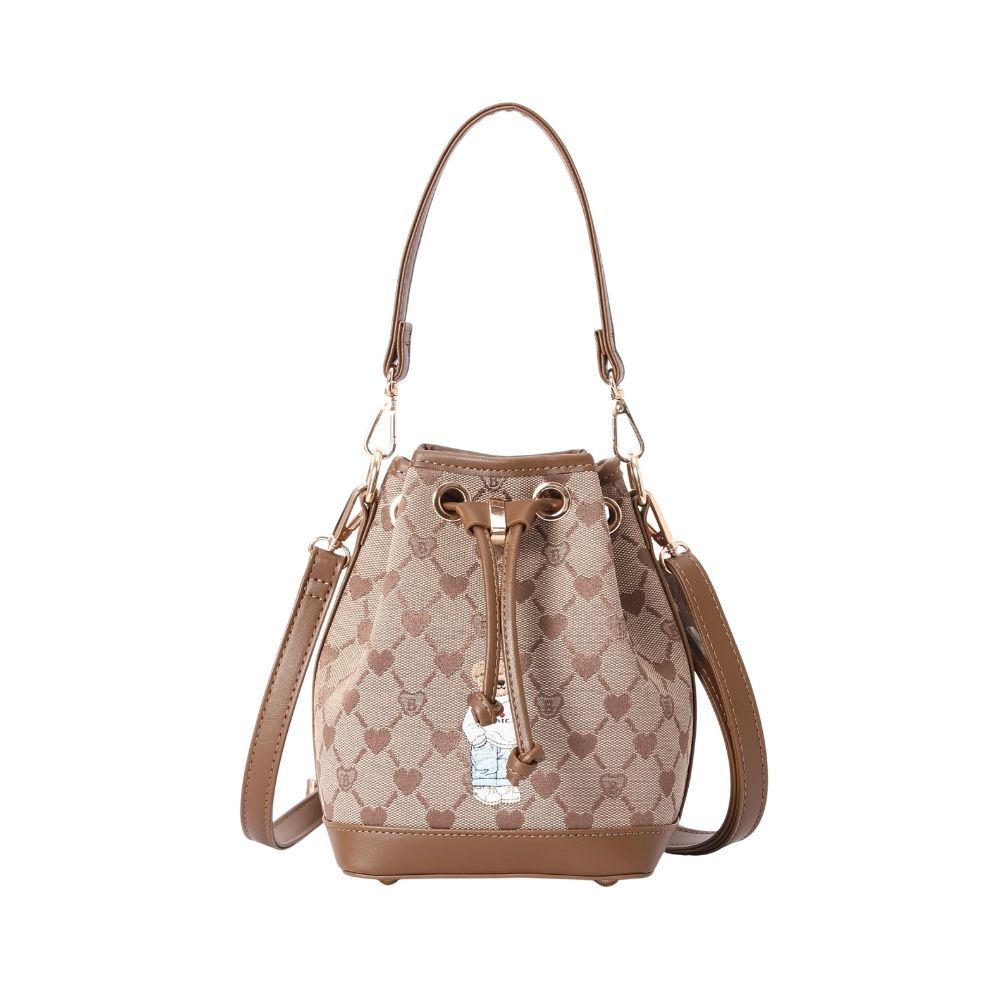 Signare London - B-Loved Bear Beige Bucket Handbag