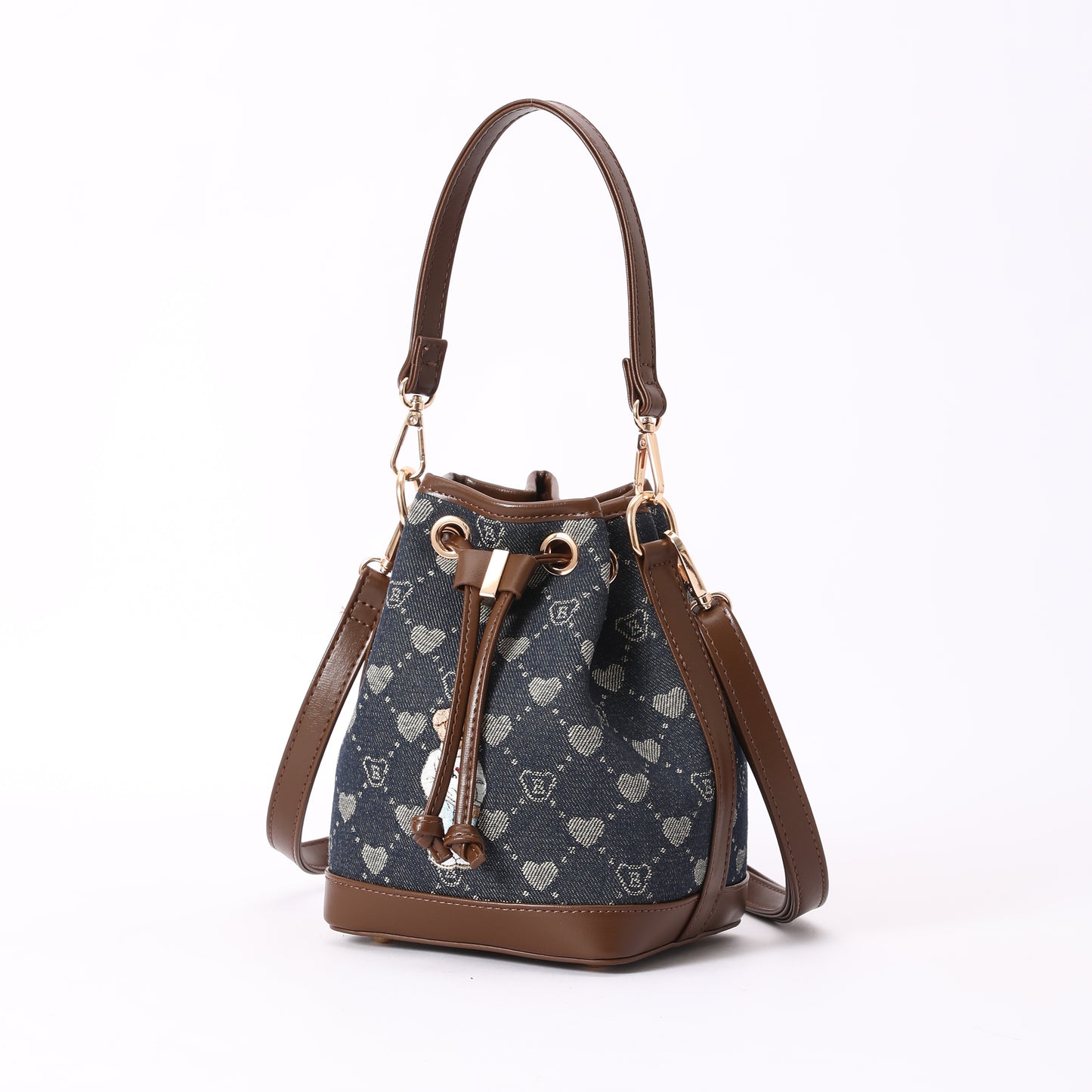 Signare London - B-Loved Bear Denim Blue Bucket Handbag