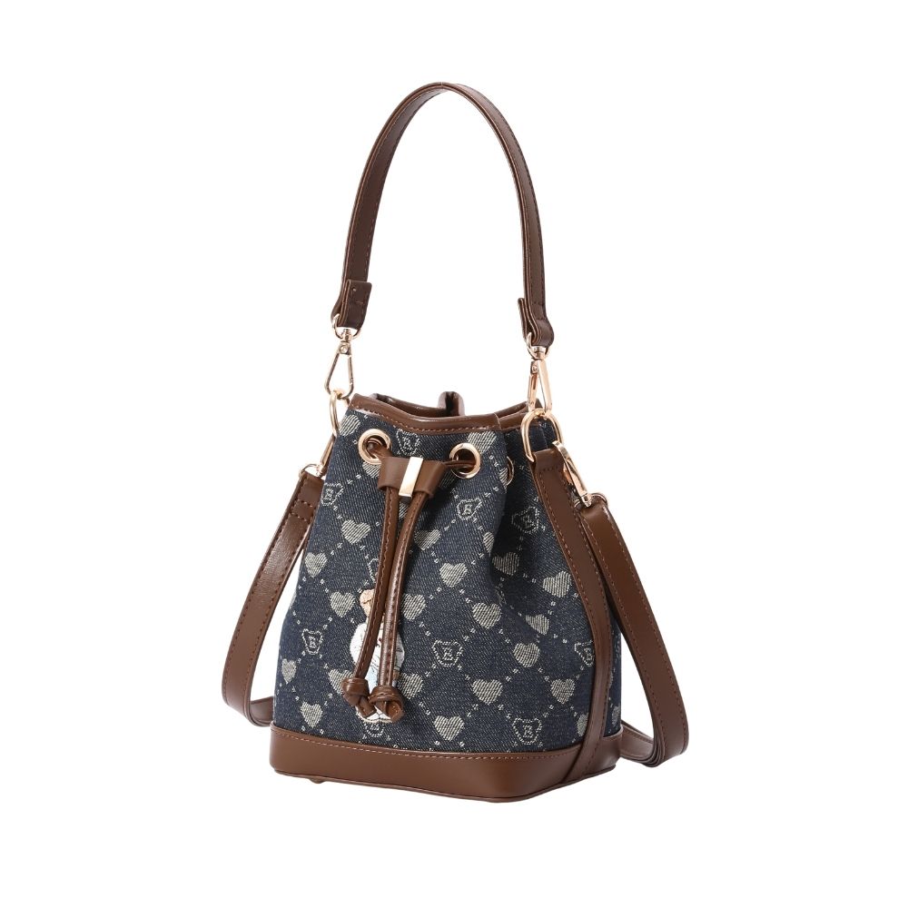 Signare London - B-Loved Bear Denim Blue Bucket Handbag