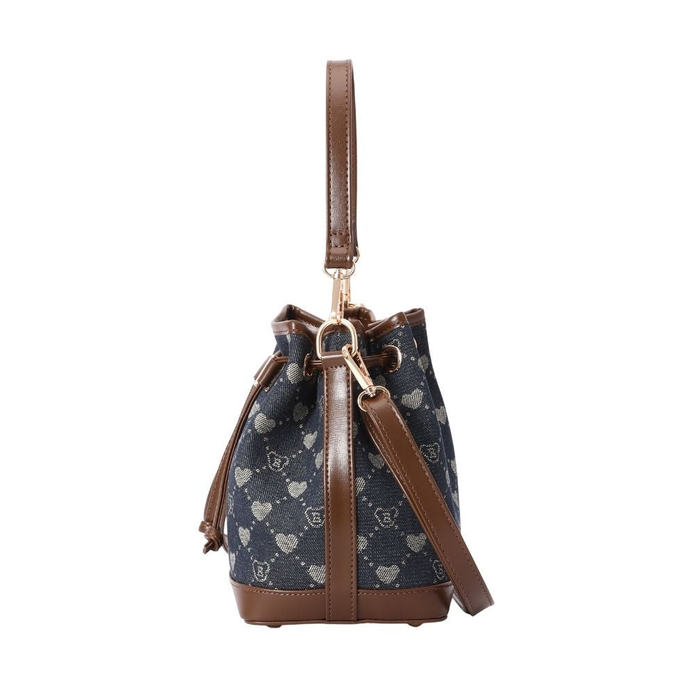 Signare London - B-Loved Bear Denim Blue Bucket Handbag