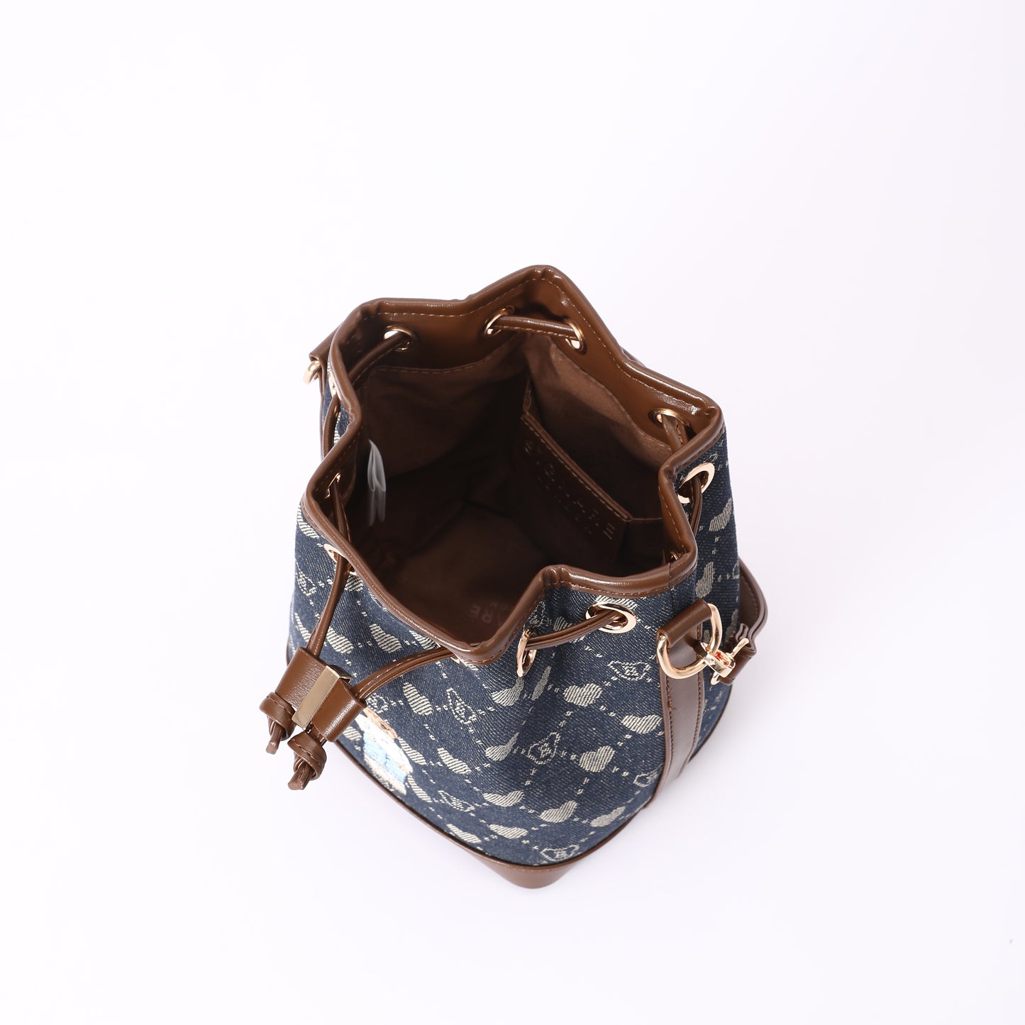Signare London - B-Loved Bear Denim Blue Bucket Handbag