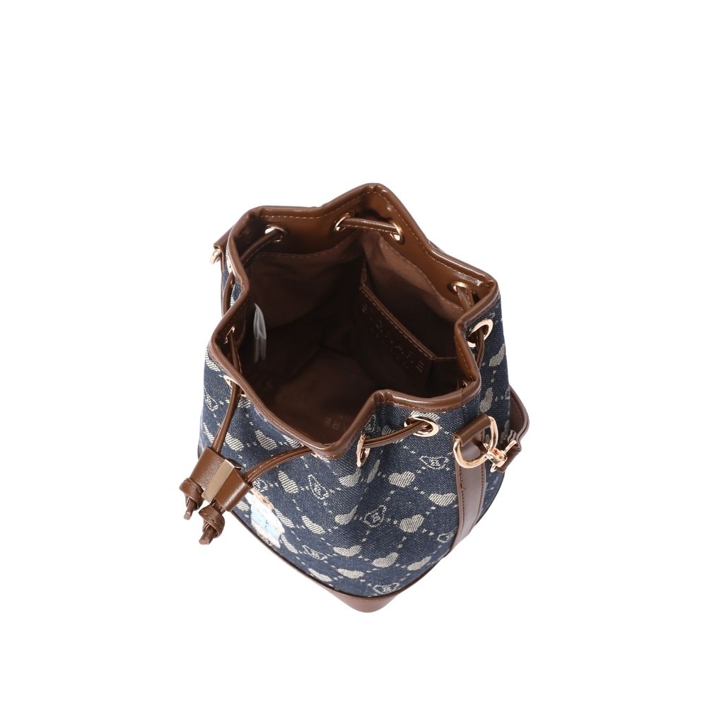 Signare London - B-Loved Bear Denim Blue Bucket Handbag