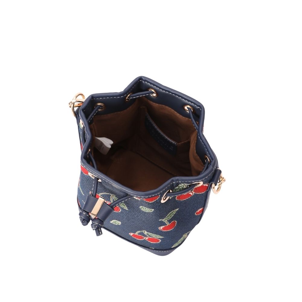 Cherry Denim Blue Bucket Handbag